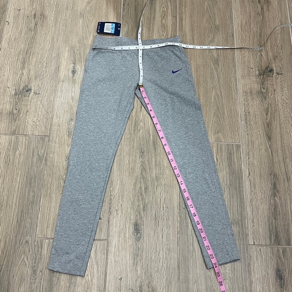 Nike Sweat Pants Leggings Girls Medium Track Gray Purple Just Do It NWT Joggers - Picture 6 of 13
